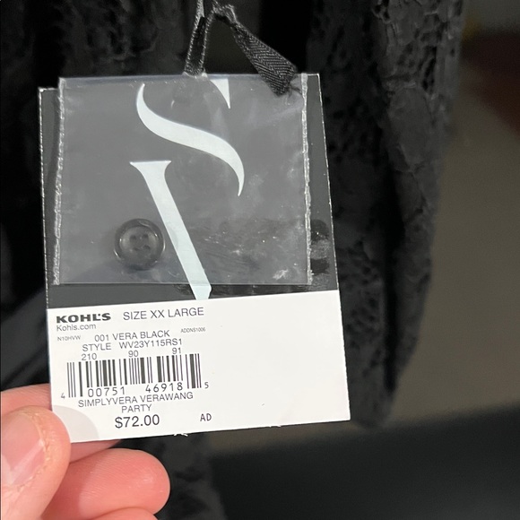 Simply Vera Vera Wang Black Lace Long Sleeve Dress - Picture 3 of 6